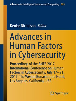 cover image of Advances in Human Factors in Cybersecurity